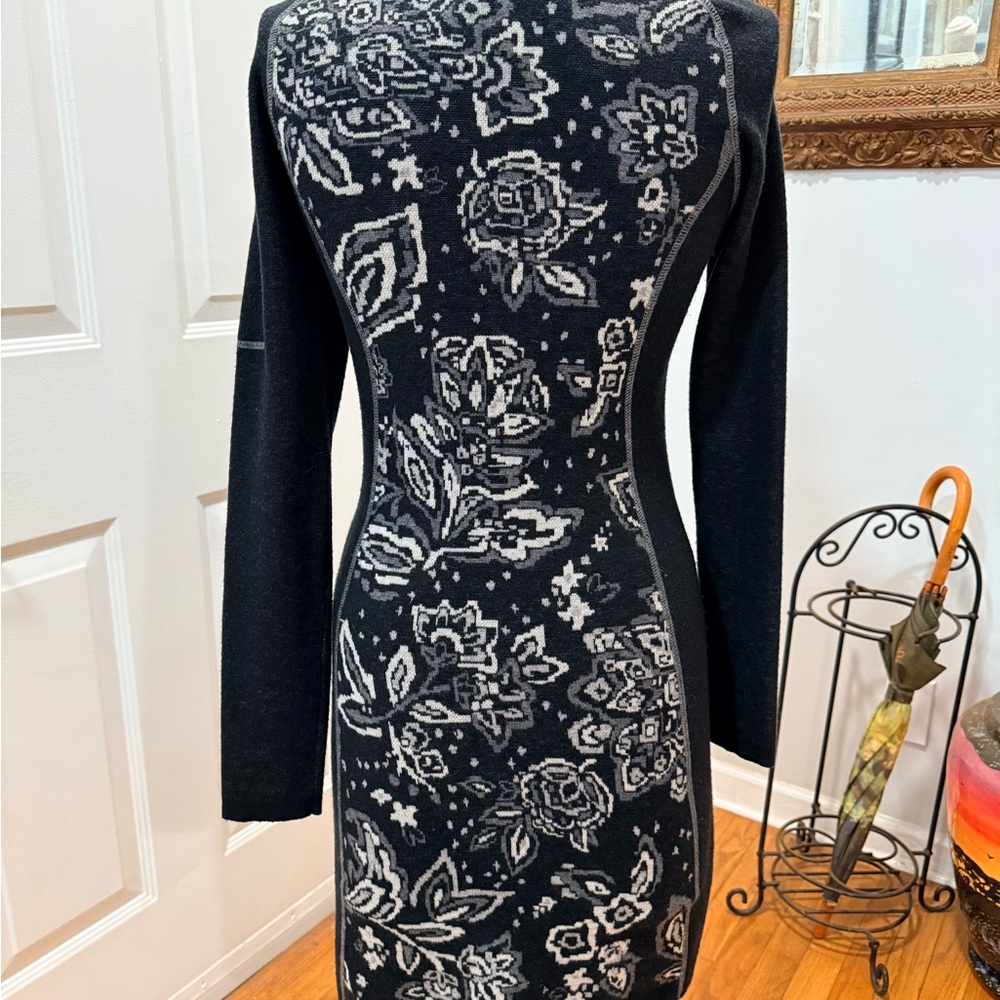 Title Nine Black and Gray Long Sleeve Knit Dress